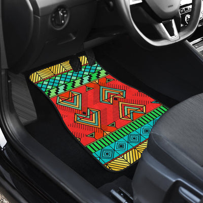 African Colorful Zigzag Print Pattern Car Floor Mats