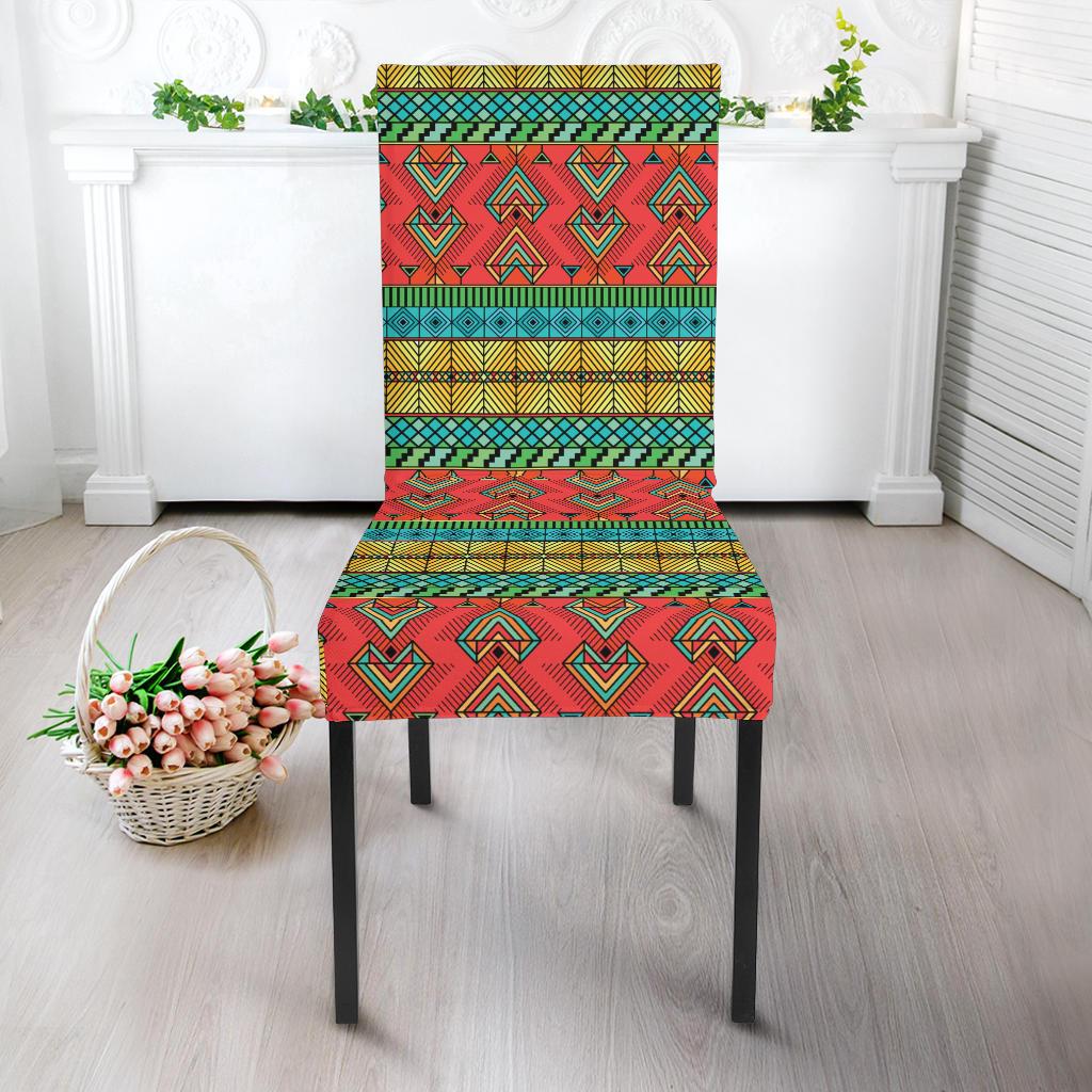 African Colorful Zigzag Print Pattern Dinning Chair Slipper-JTAMIGO.COM