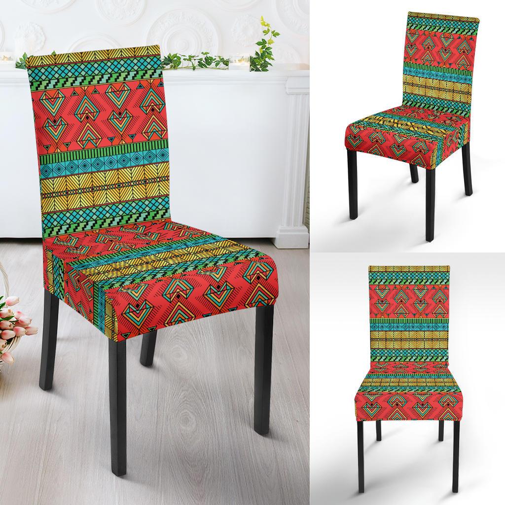 African Colorful Zigzag Print Pattern Dinning Chair Slipper-JTAMIGO.COM