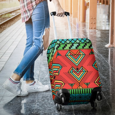 African Colorful Zigzag Print Pattern Luggage Cover Protector