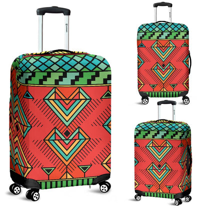 African Colorful Zigzag Print Pattern Luggage Cover Protector