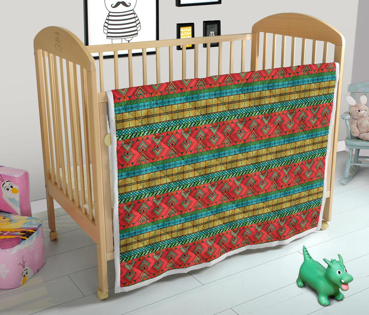 African Colorful Zigzag Print Pattern Premium Quilt-JTAMIGO.COM