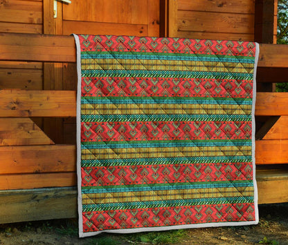 African Colorful Zigzag Print Pattern Premium Quilt-JTAMIGO.COM
