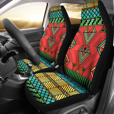 African Colorful Zigzag Print Pattern Universal Fit Car Seat Covers