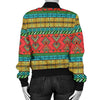 African Colorful Zigzag Print Pattern Women Casual Bomber Jacket