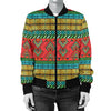 African Colorful Zigzag Print Pattern Women Casual Bomber Jacket