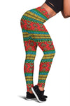 African Colorful Zigzag Print Pattern Women Leggings