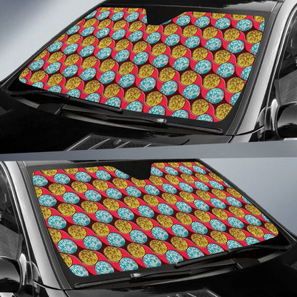 African Fashion Print Pattern Car Sun Shade For Windshield