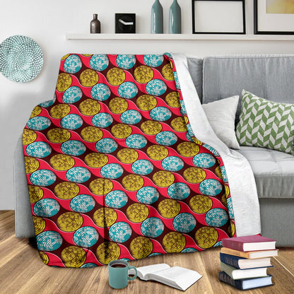African Fashion Print Pattern Fleece Blanket