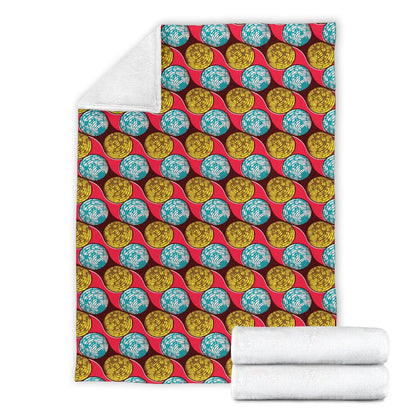 African Fashion Print Pattern Fleece Blanket