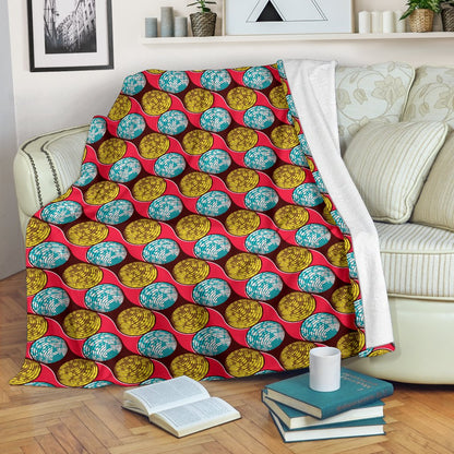 African Fashion Print Pattern Fleece Blanket