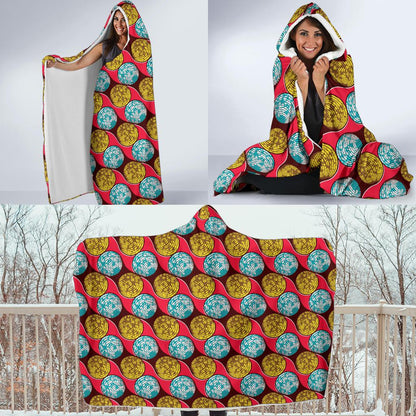 African Fashion Print Pattern Hooded Blanket-JTAMIGO.COM