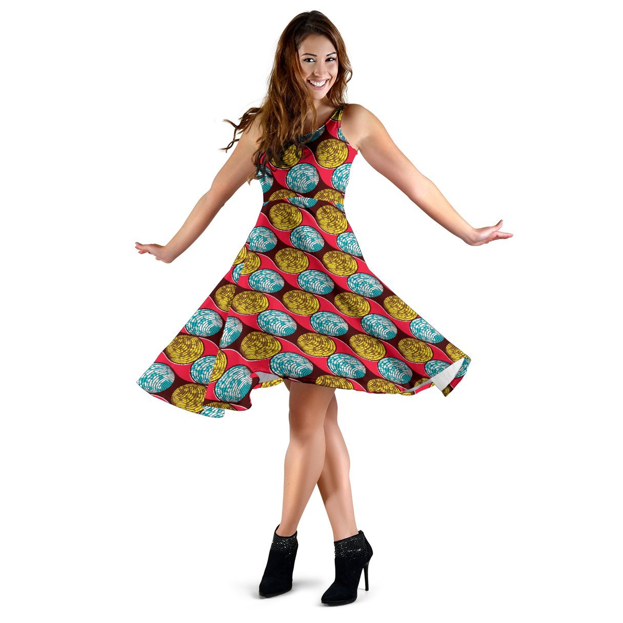 African Fashion Print Pattern Sleeveless Dress