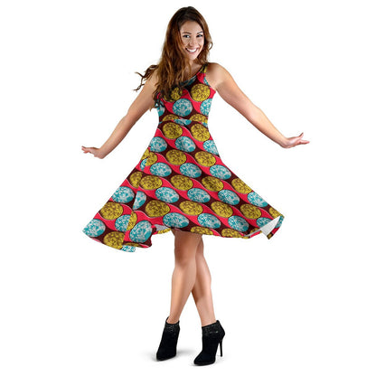 African Fashion Print Pattern Sleeveless Dress