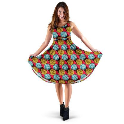 African Fashion Print Pattern Sleeveless Dress