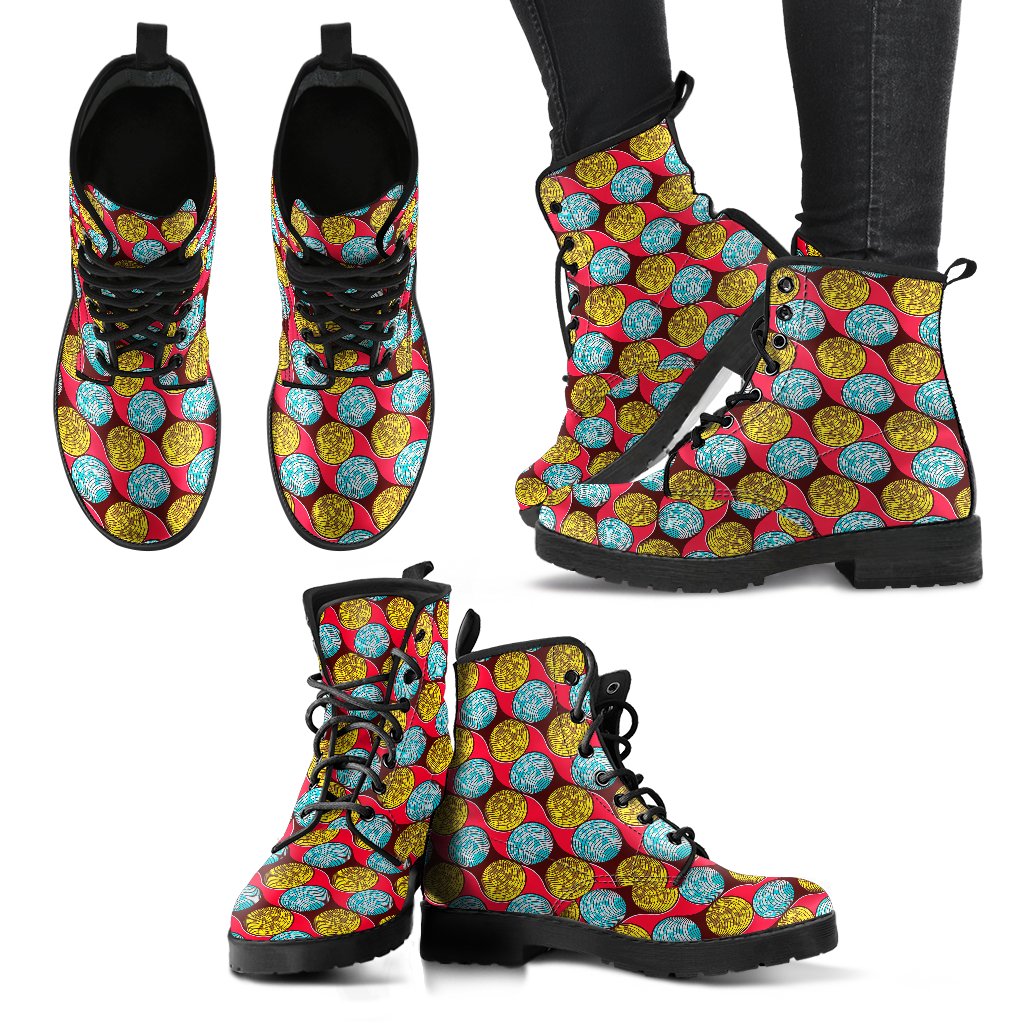 African Fashion Print Pattern Women Leather Boots-JTAMIGO.COM