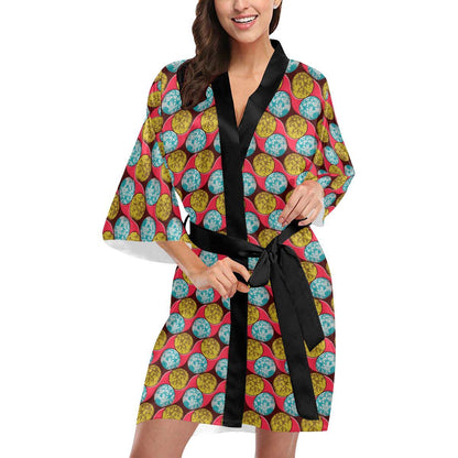 African Fashion Print Pattern Women Short Kimono Robe