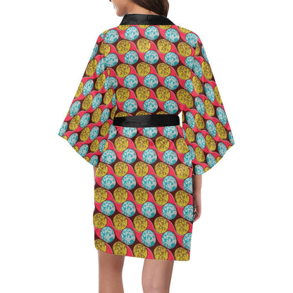 African Fashion Print Pattern Women Short Kimono Robe