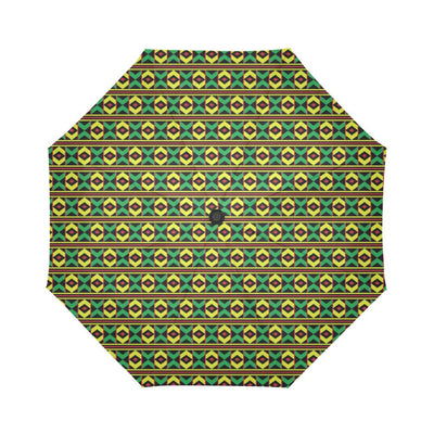 African Geometric Print Pattern Automatic Foldable Umbrella