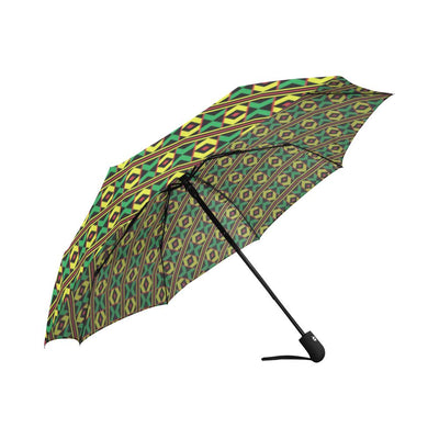 African Geometric Print Pattern Automatic Foldable Umbrella