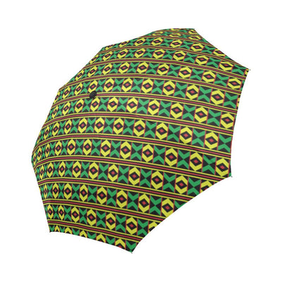 African Geometric Print Pattern Automatic Foldable Umbrella