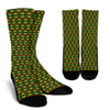 African Geometric Print Pattern Crew Socks
