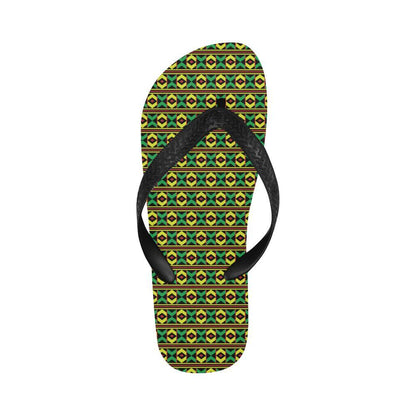 African Geometric Print Pattern Flip Flops-JTAMIGO.COM