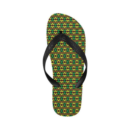 African Geometric Print Pattern Flip Flops-JTAMIGO.COM