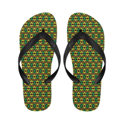 African Geometric Print Pattern Flip Flops-JTAMIGO.COM
