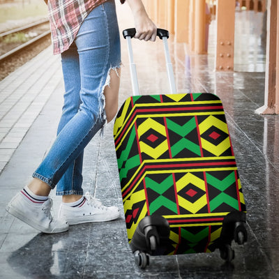 African Geometric Print Pattern Luggage Cover Protector