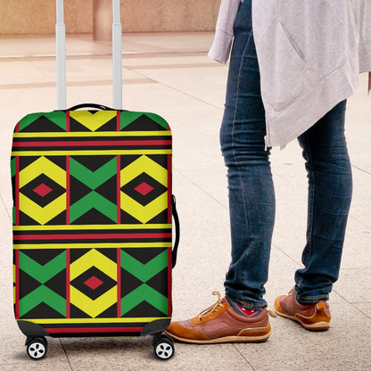 African Geometric Print Pattern Luggage Cover Protector
