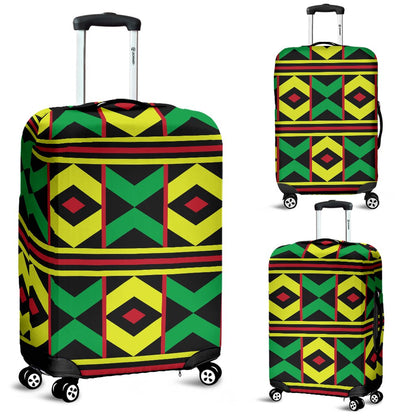 African Geometric Print Pattern Luggage Cover Protector