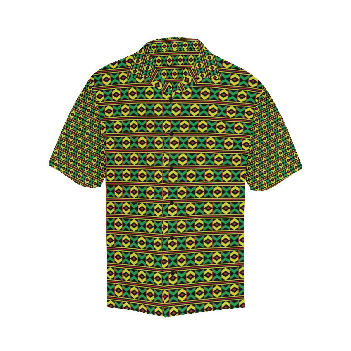 African Geometric Print Pattern Men Aloha Hawaiian Shirt