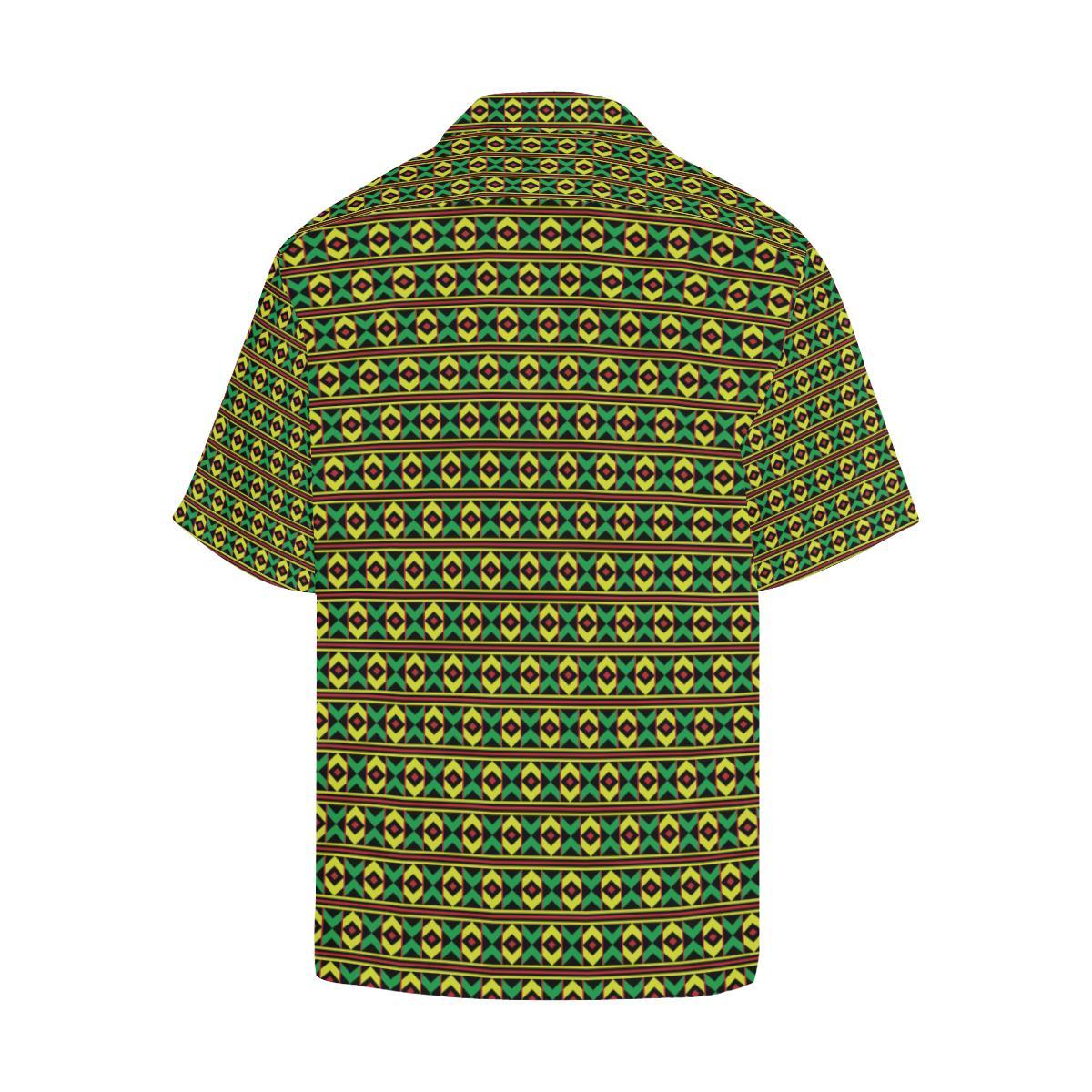 African Geometric Print Pattern Men Aloha Hawaiian Shirt
