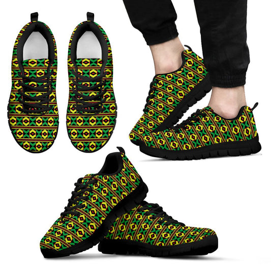 African Geometric Print Pattern Men Sneakers Shoes