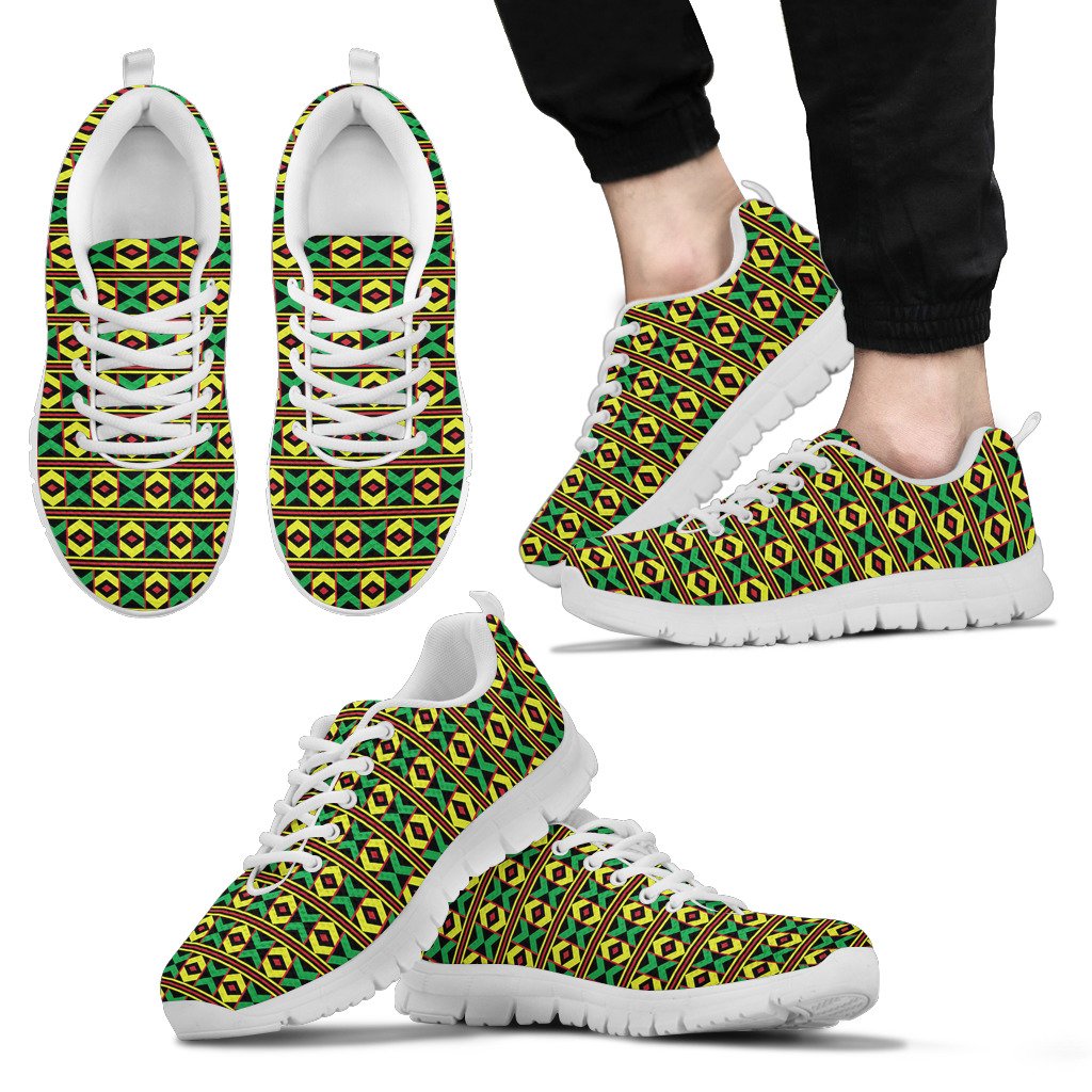 African Geometric Print Pattern Men Sneakers Shoes