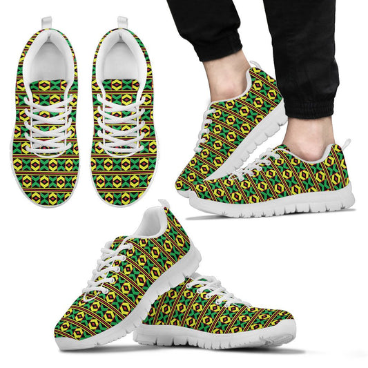 African Geometric Print Pattern Men Sneakers Shoes