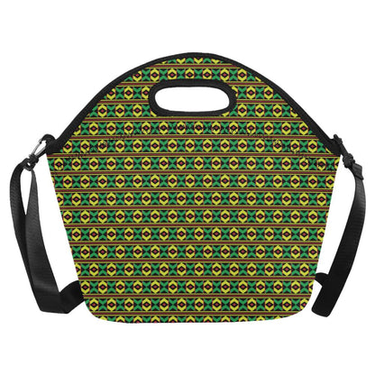 African Geometric Print Pattern Neoprene Lunch Bag (Model 1669)(Large)-JTAMIGO.COM