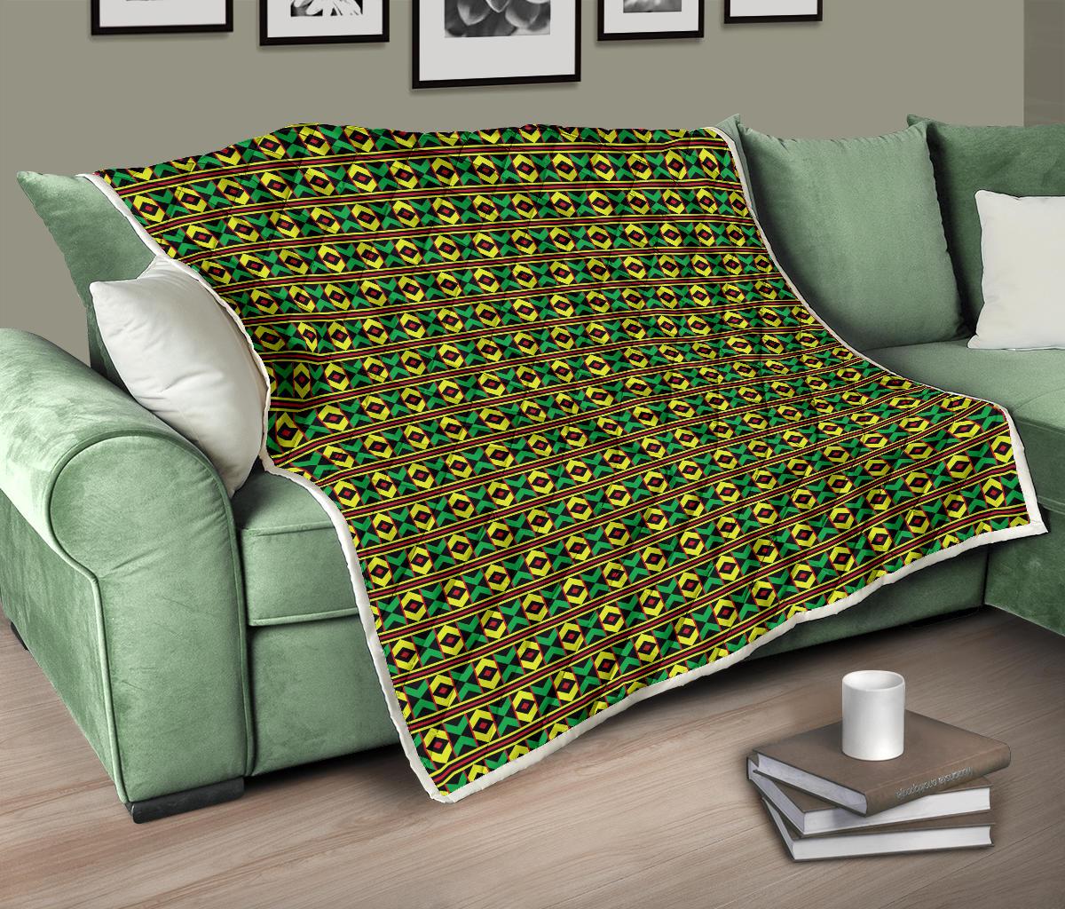 African Geometric Print Pattern Premium Quilt-JTAMIGO.COM