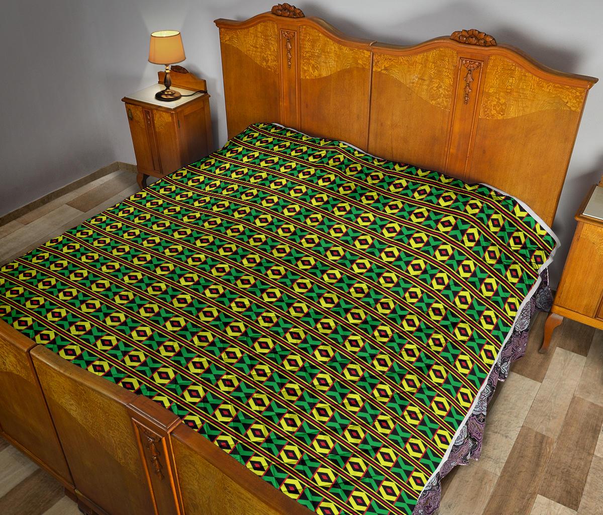 African Geometric Print Pattern Premium Quilt-JTAMIGO.COM