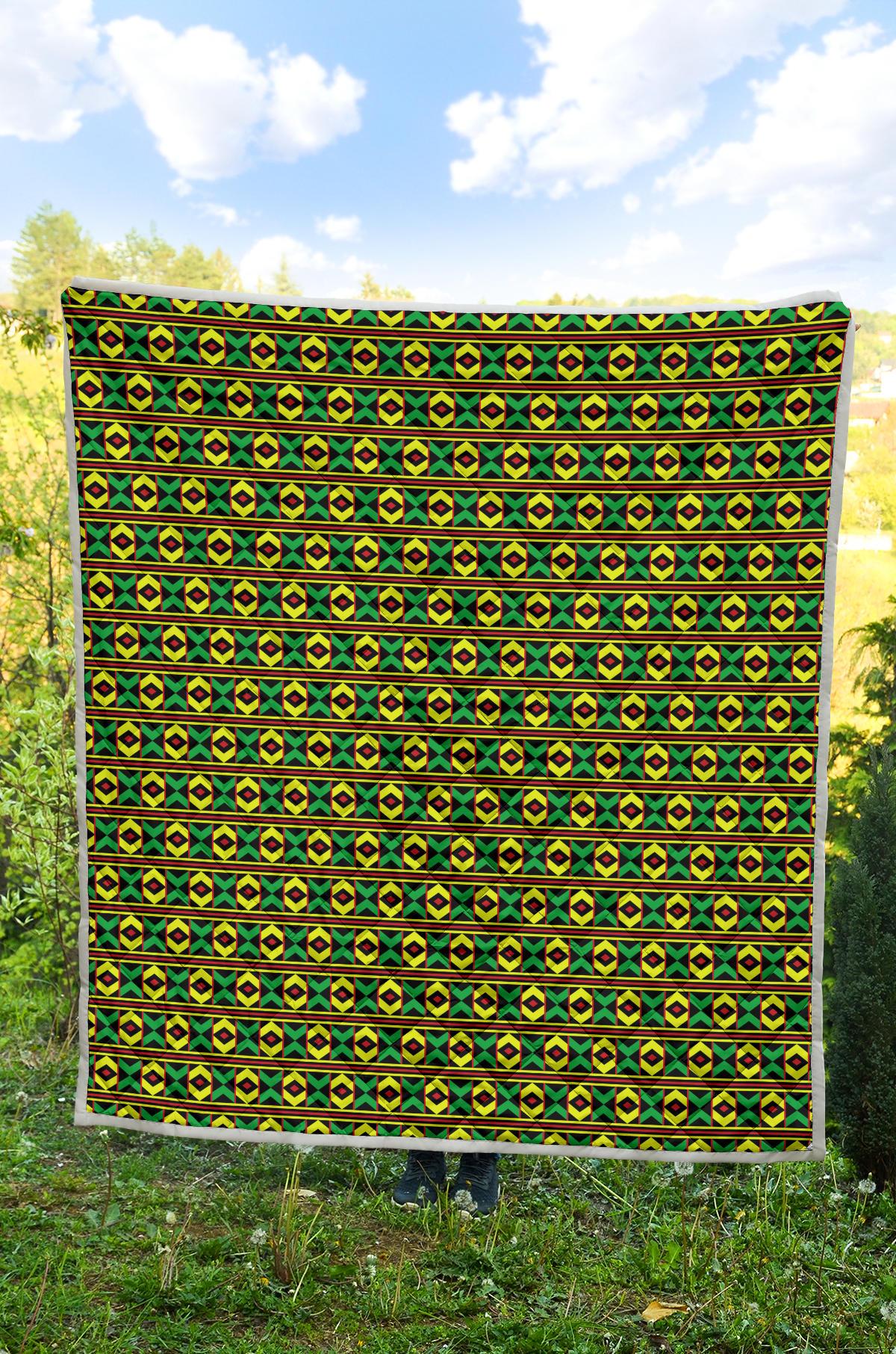 African Geometric Print Pattern Premium Quilt-JTAMIGO.COM