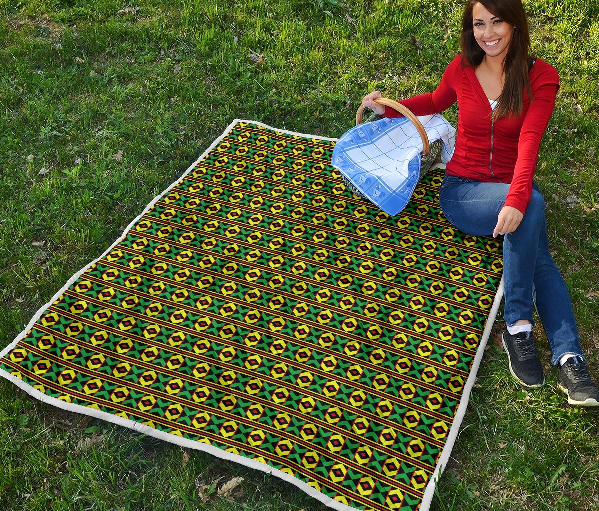 African Geometric Print Pattern Premium Quilt-JTAMIGO.COM