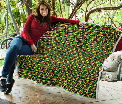 African Geometric Print Pattern Premium Quilt-JTAMIGO.COM