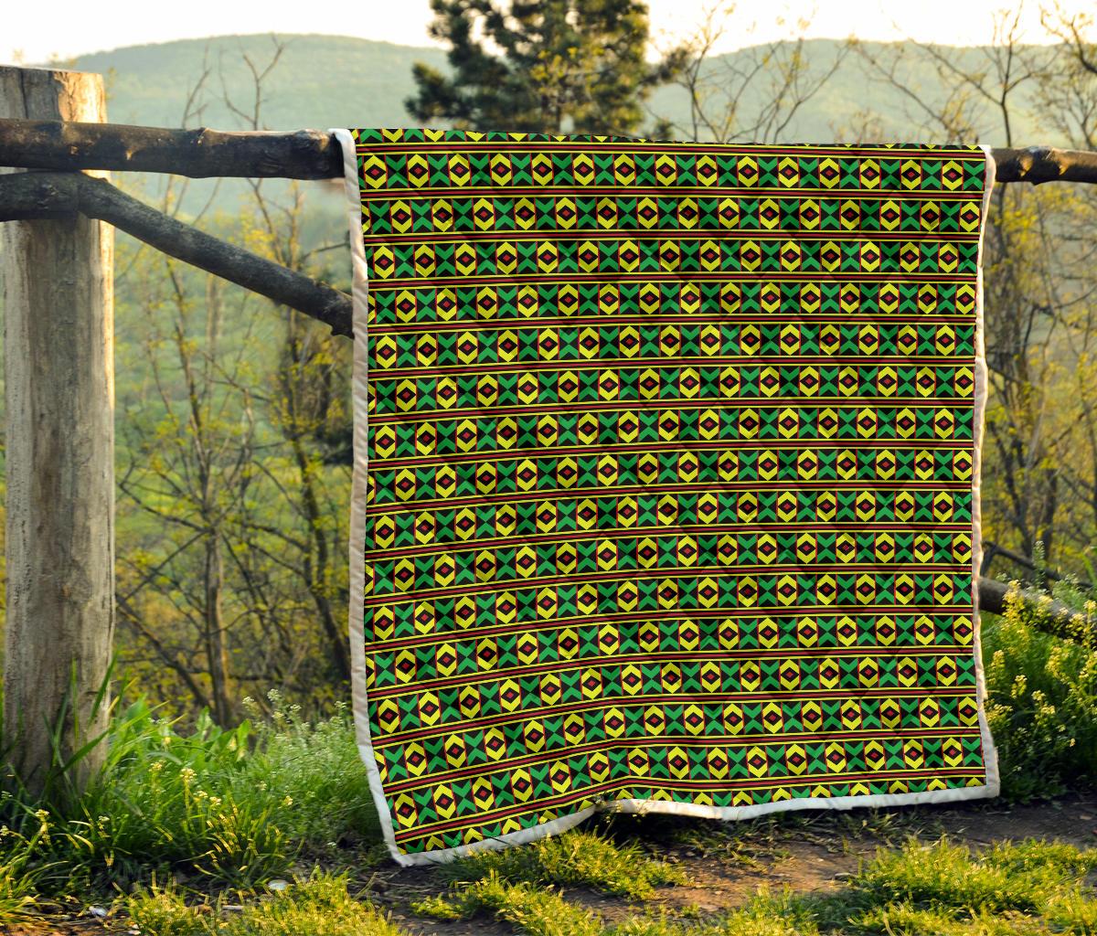 African Geometric Print Pattern Premium Quilt-JTAMIGO.COM