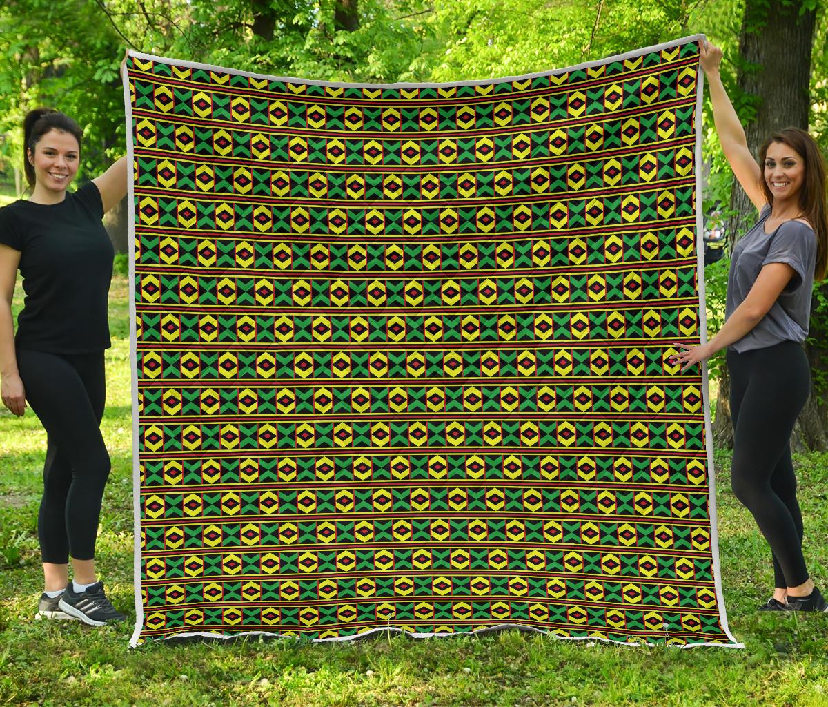 African Geometric Print Pattern Premium Quilt-JTAMIGO.COM