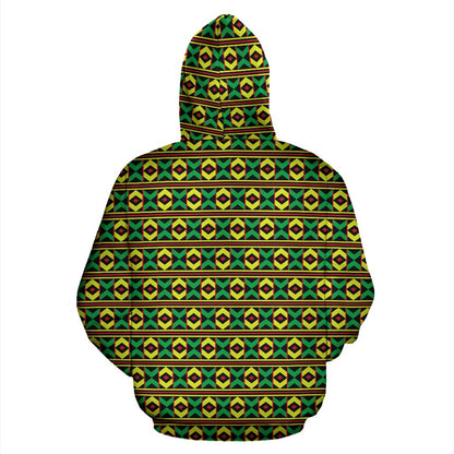 African Geometric Print Pattern Pullover Hoodie