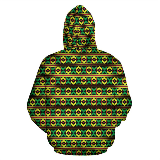 African Geometric Print Pattern Pullover Hoodie