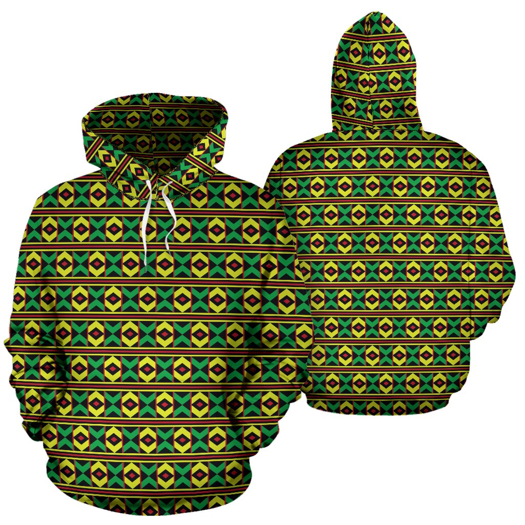 African Geometric Print Pattern Pullover Hoodie