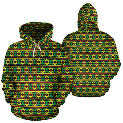 African Geometric Print Pattern Pullover Hoodie