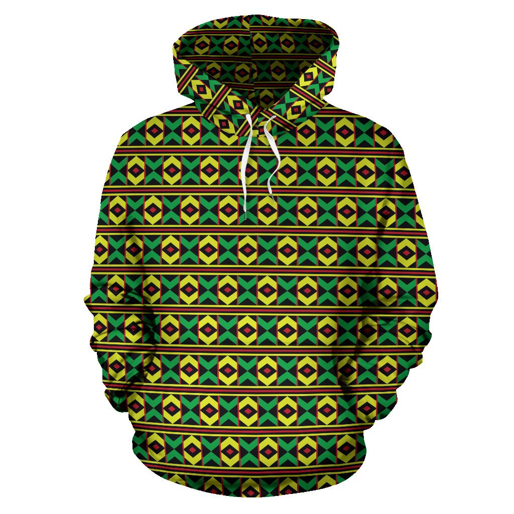 African Geometric Print Pattern Pullover Hoodie